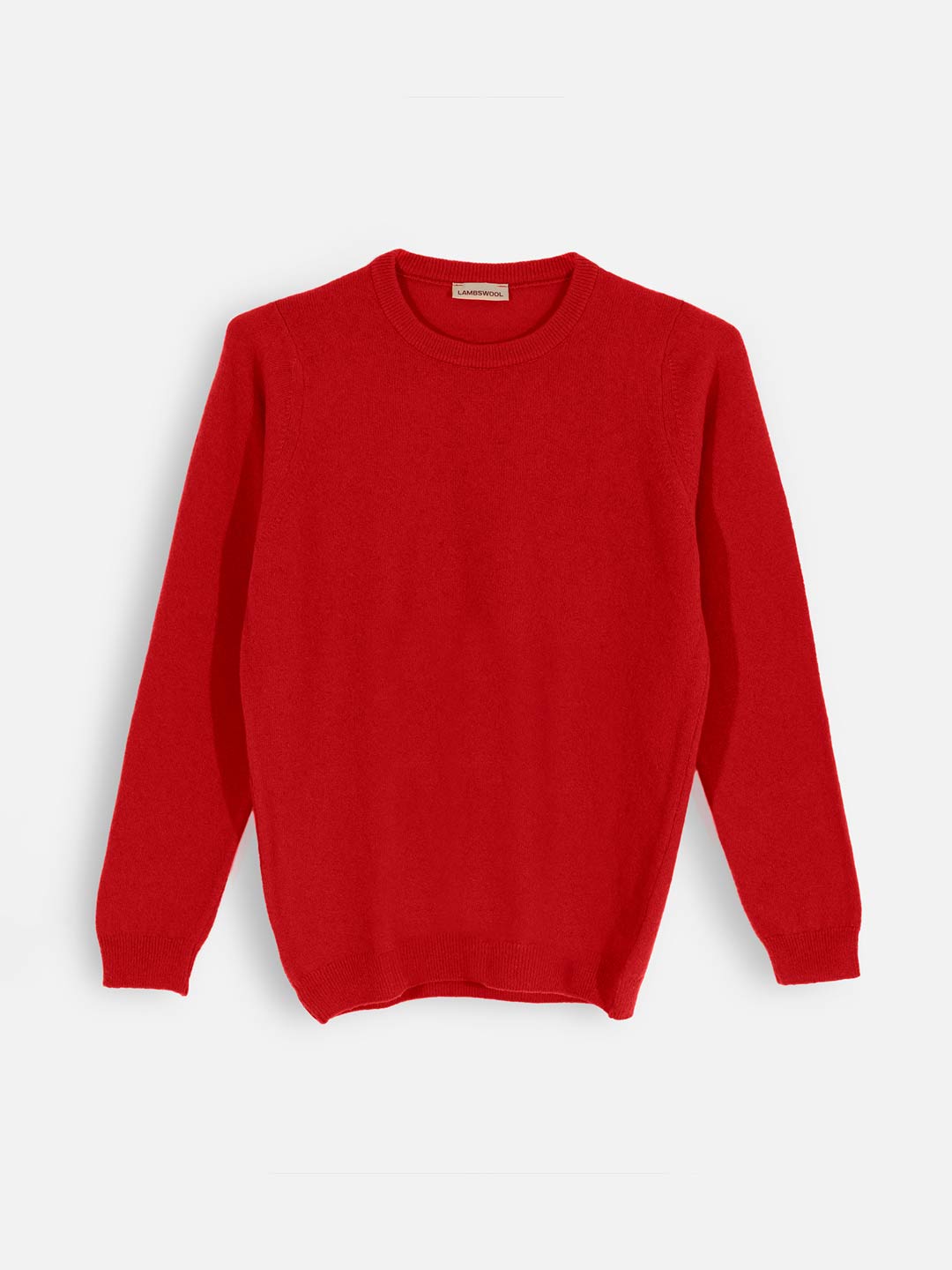 Camisolas de Malha Achega - Camisola de malha para senhora em lambswool com decorte redondo na cor vermelho