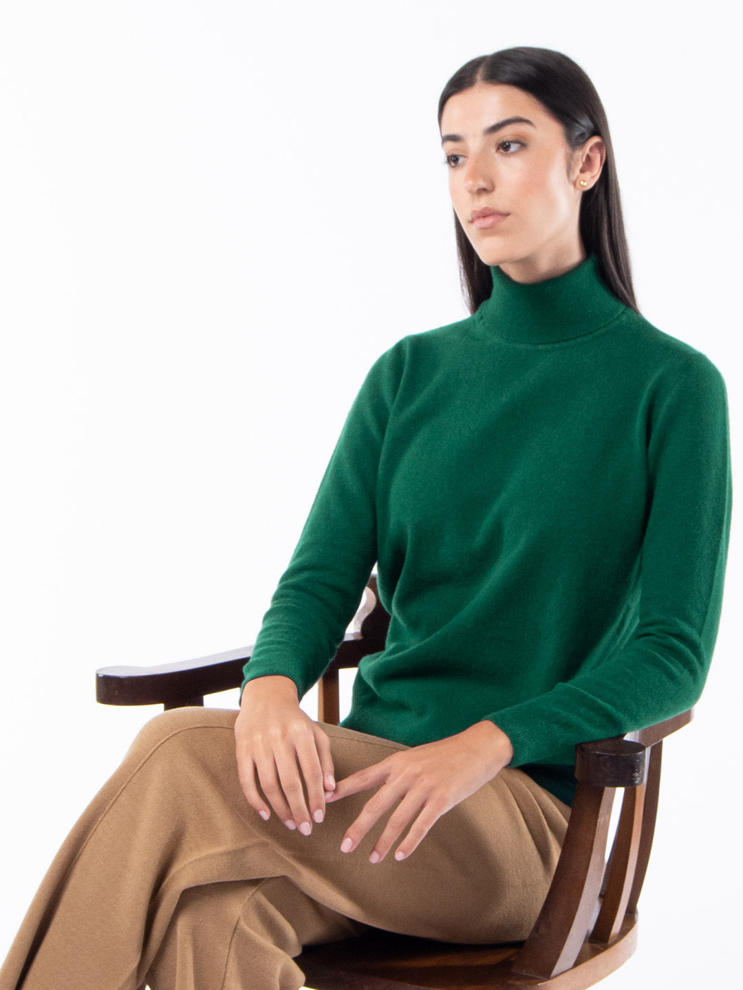 Blusa de Gola Alta em Lambswool