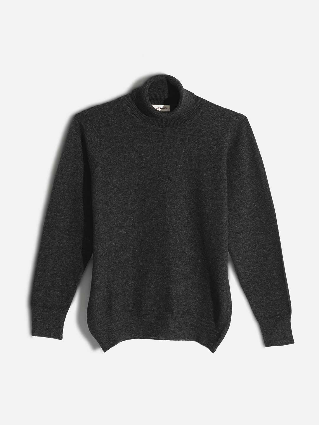 Achega Knit Sweaters - Jersey de cuello alto de lana de cordero en gris