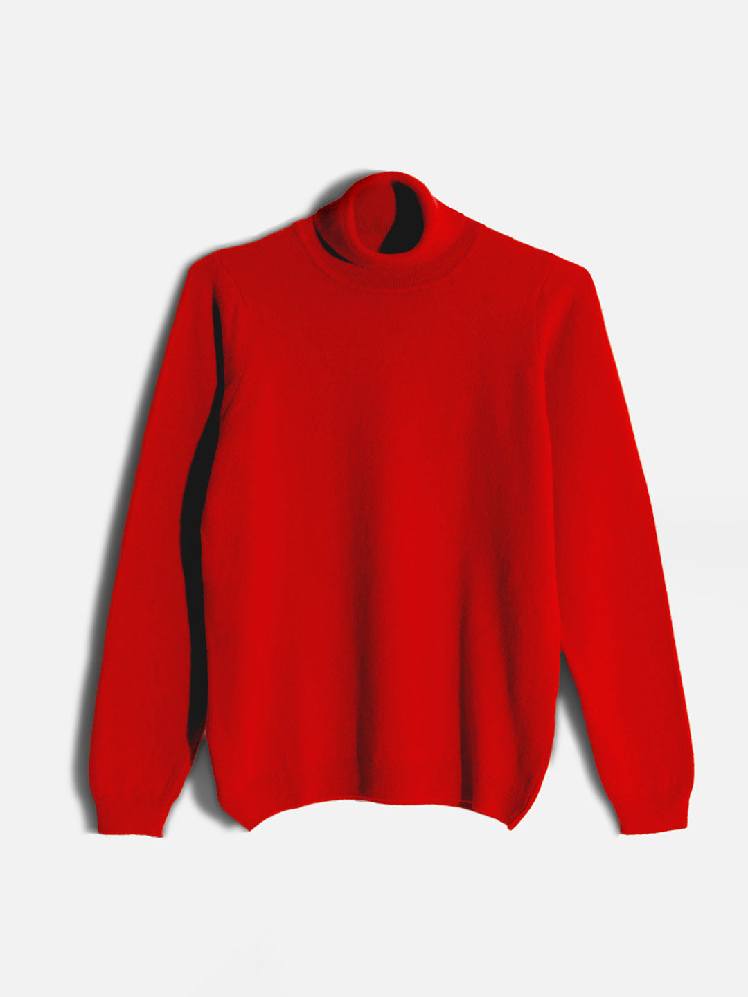 Camisolas de Malha Achega - Camisola de gola alta em lambswool na cor vermelho