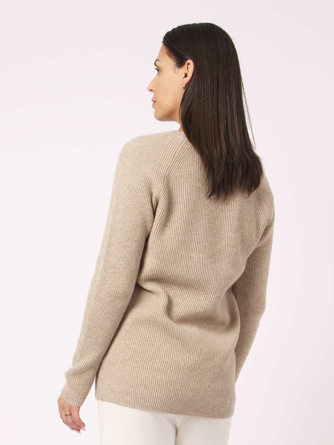 V-neck tunic in cashmere