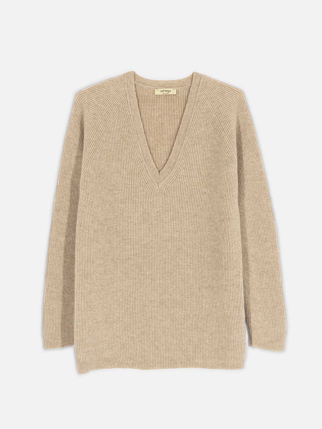 V-neck tunic in cashmere