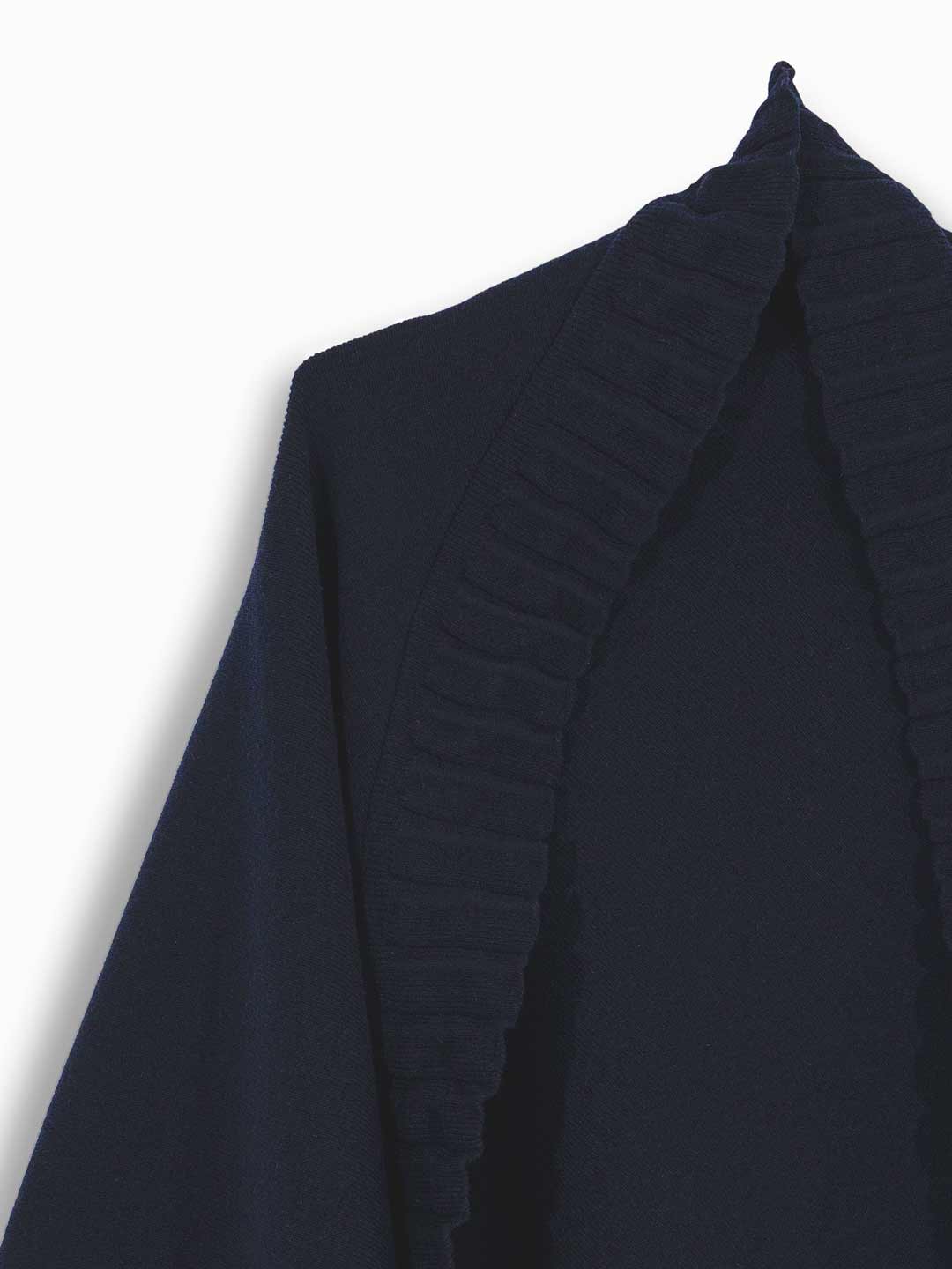 Xailes de Malha Achega - Xaile de malha feminino em lambswool na cor azul marinho