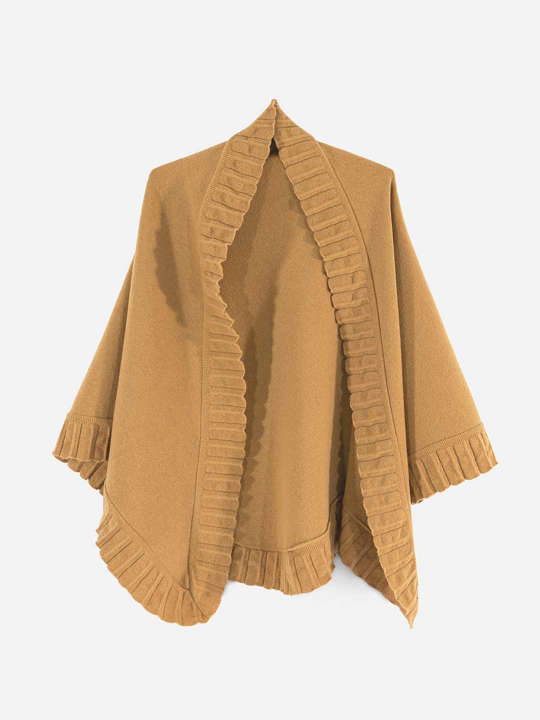 Xailes de Malha Achega - Xaile de malha feminino em lambswool na cor camel
