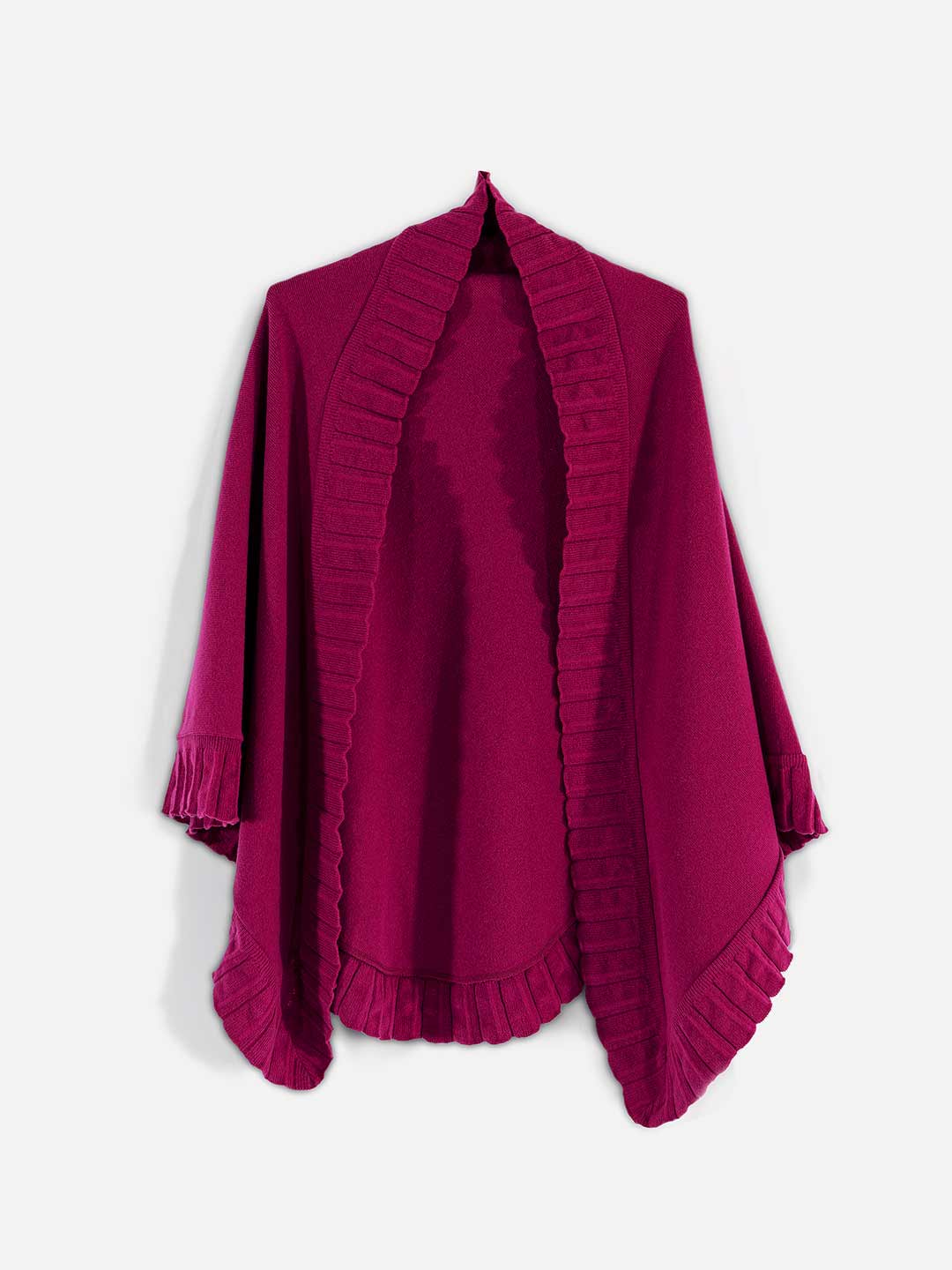 Xailes de Malha Achega - Xaile de malha feminino em lambswool na cor rosa carmim