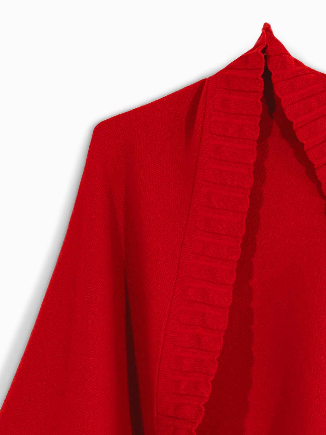 Achega Knitted Shawls - Women's knitted shawl in red lambswool