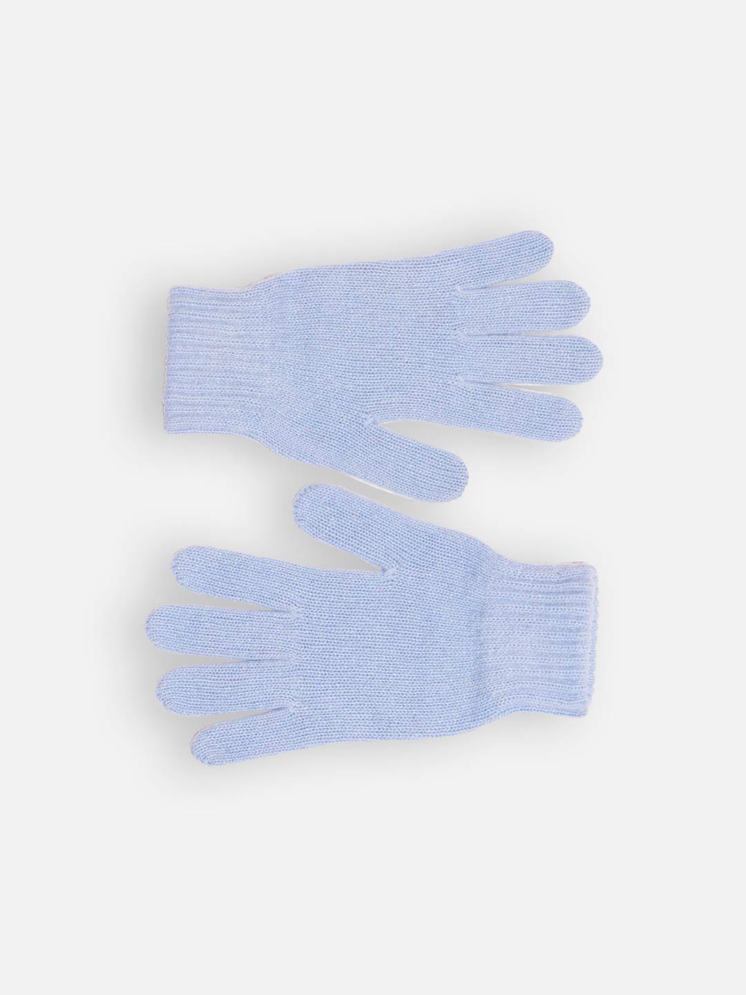 Luvas de Malha Achega - Luvas de malha feminina em lambswool na cor azul claro