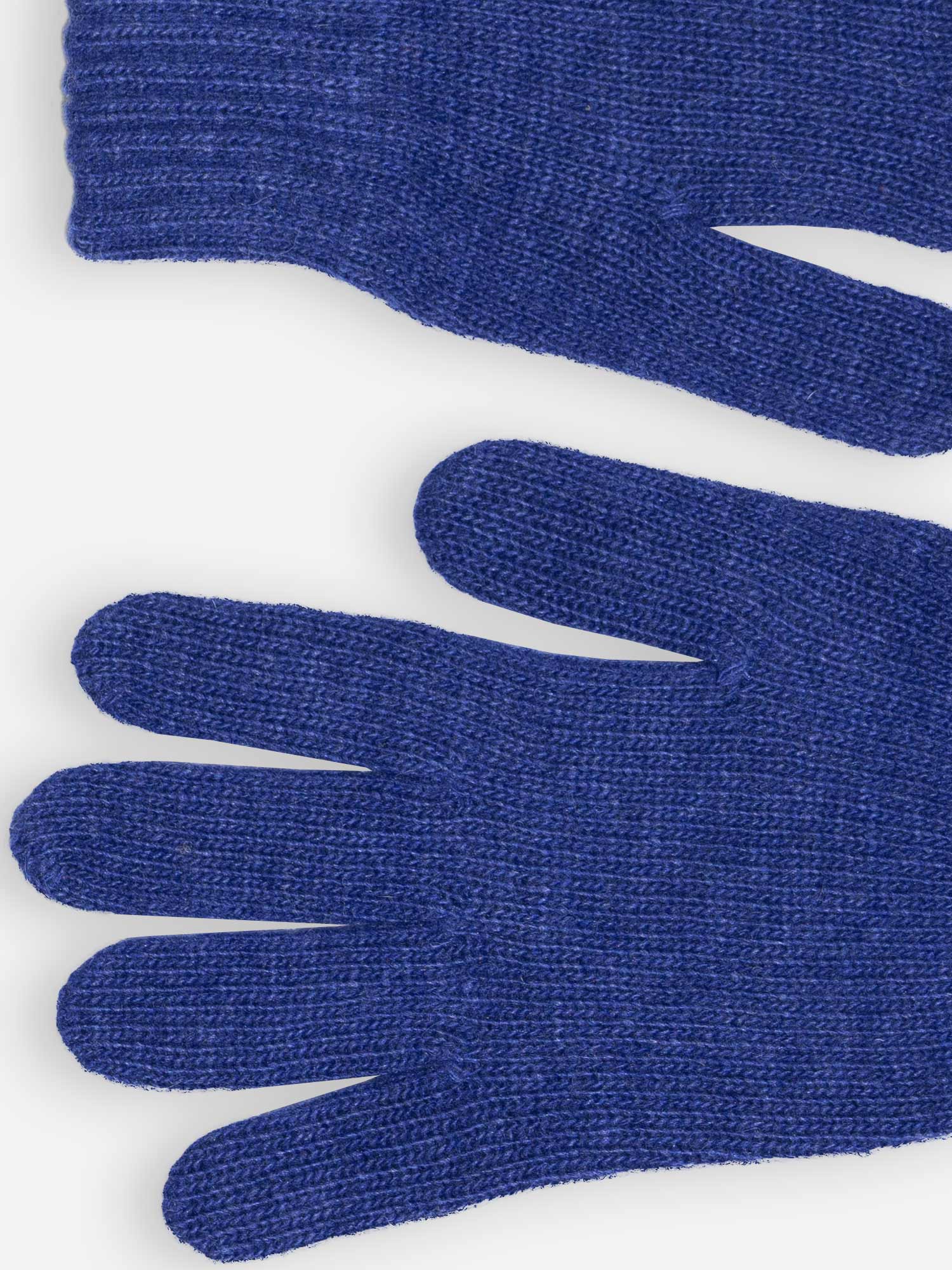 Achega Knitted Gloves - Women's knitted gloves in indigo blue lambswool