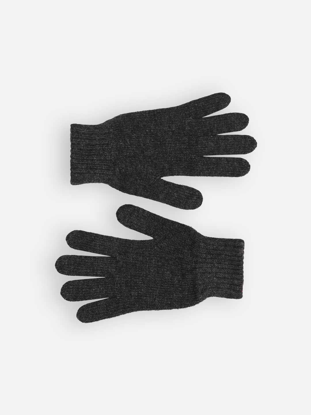 Achega Knitted Gloves - Women's knitted lambswool gloves in gray