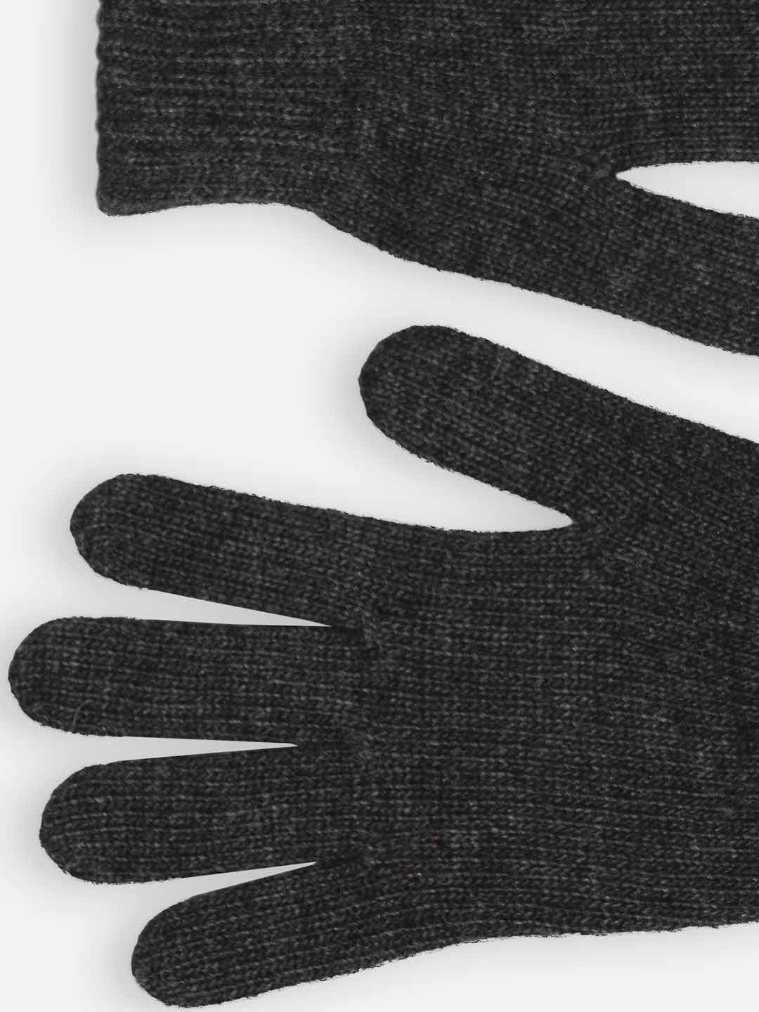 Achega Knitted Gloves - Women's knitted lambswool gloves in gray
