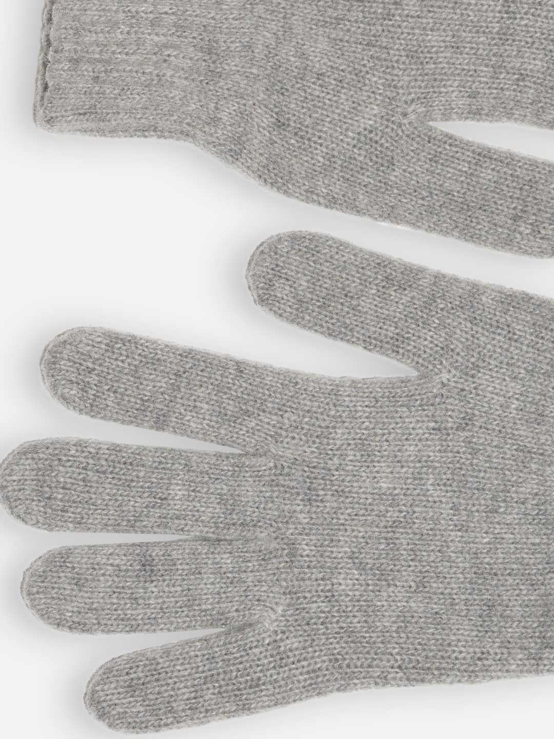 Achega Knitted Gloves - Women's knitted lambswool gloves in light gray
