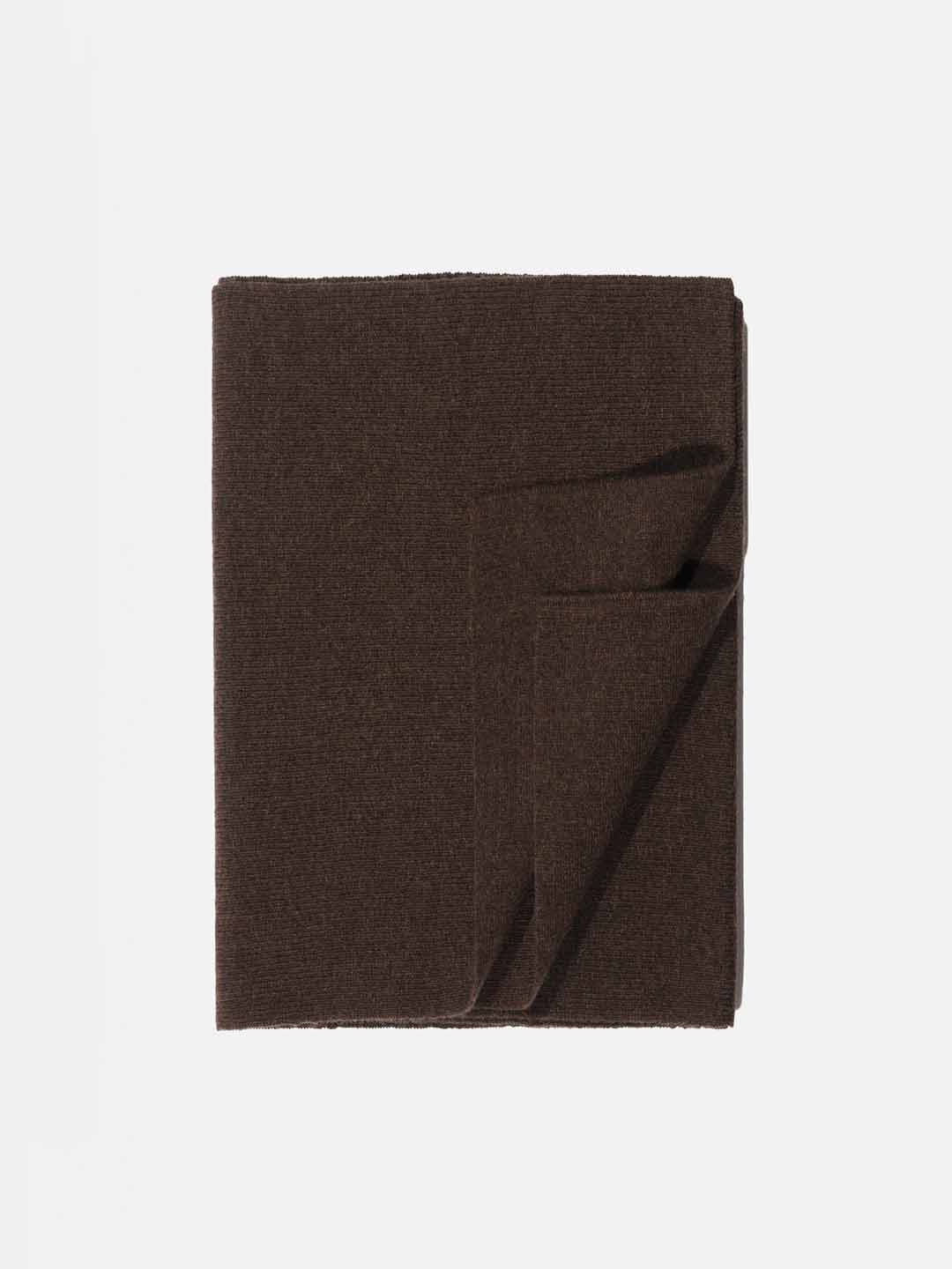 Achega Scarves - Brown Knitted Scarf in Lambswool