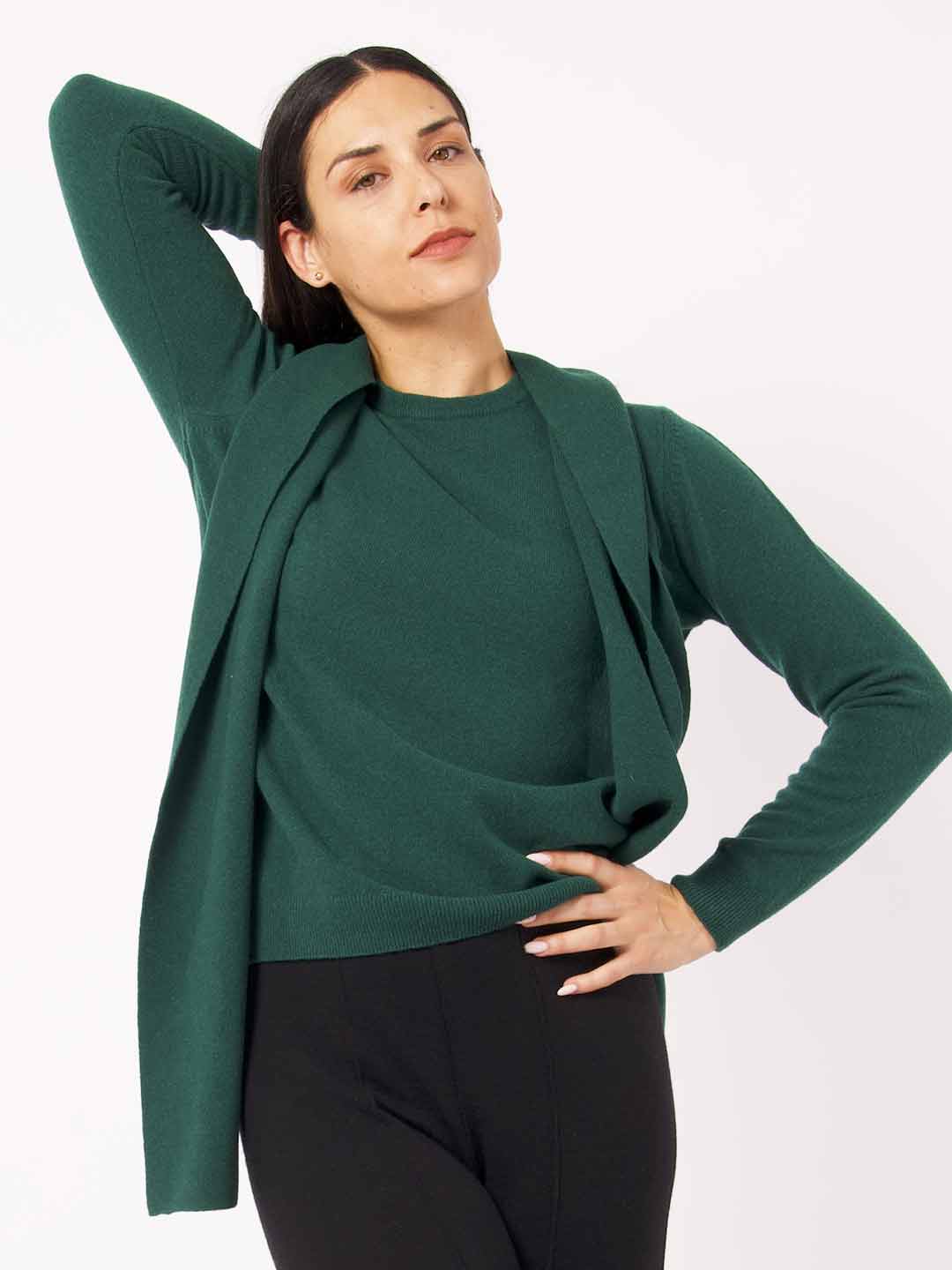 Cachecóis Achega - Cachecol Verde em Lambswool