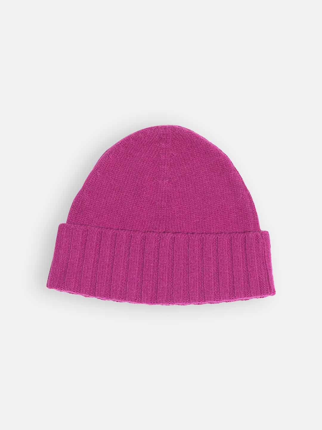 Achega Knitted Hats - Women's knitted hat in crimson pink lambswool