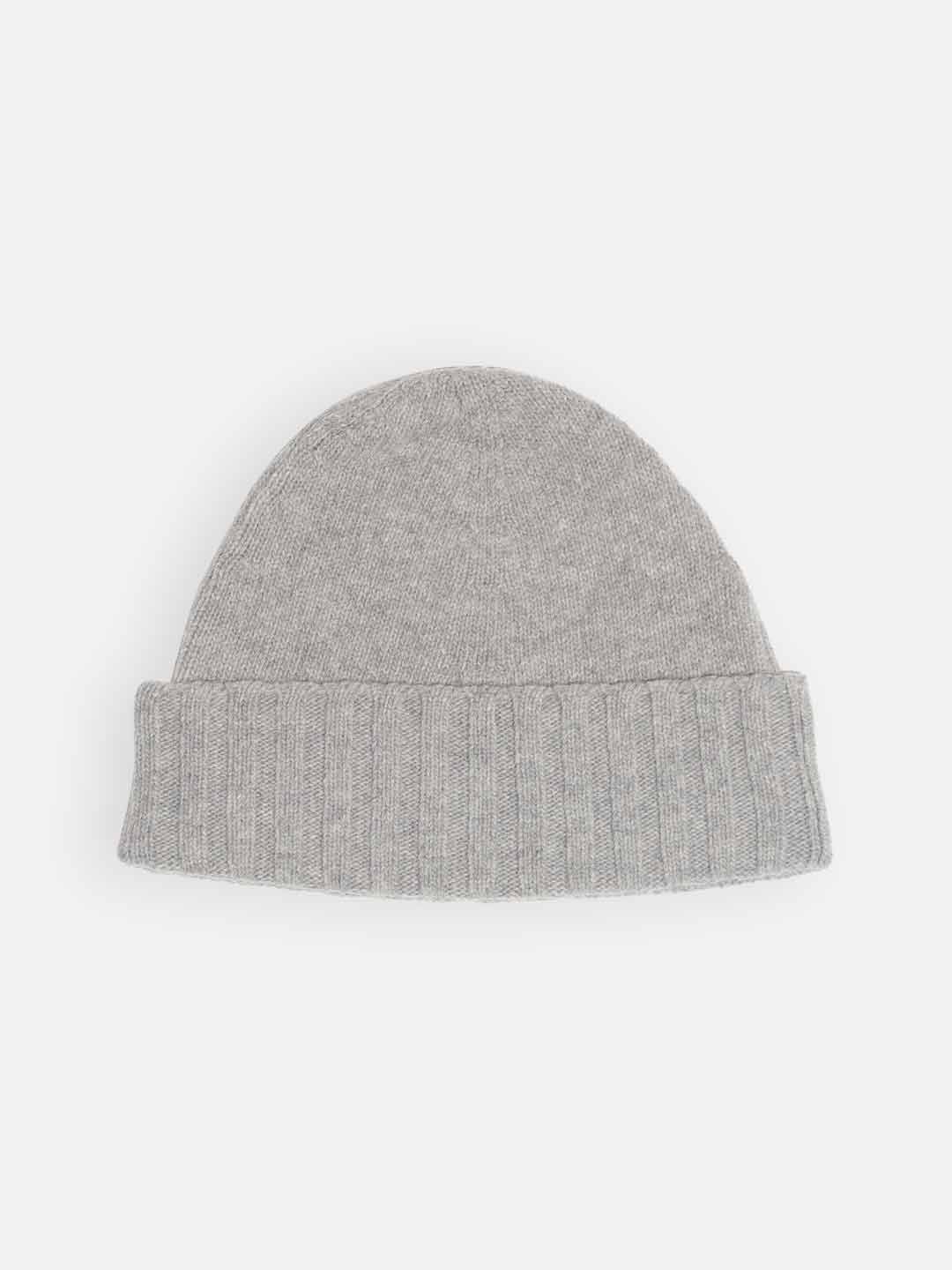 Achega Knit Caps - Women's knit cap in lambswool in light gray