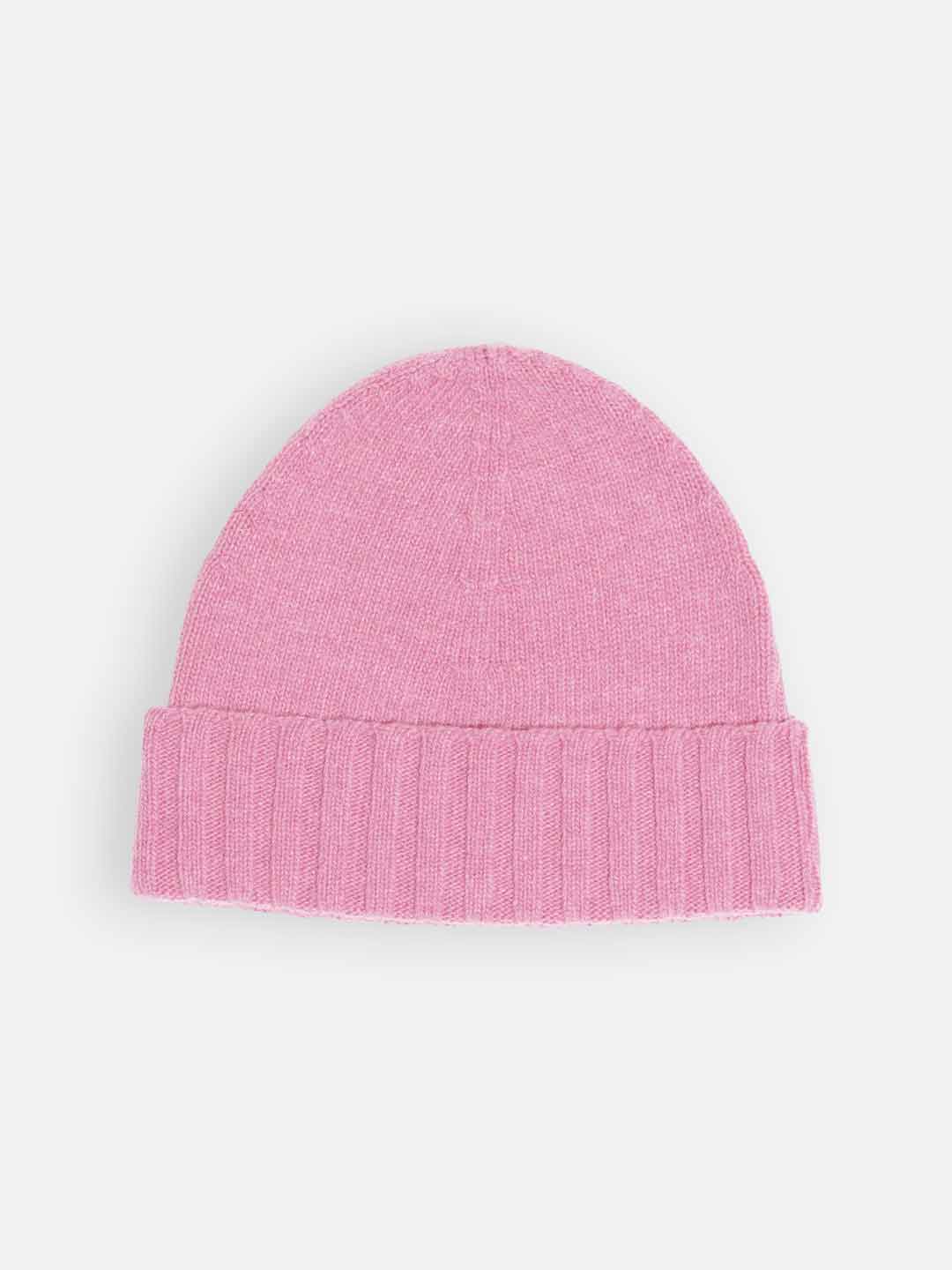 Achega Knitted Caps - Women's knitted cap in pink lambswool