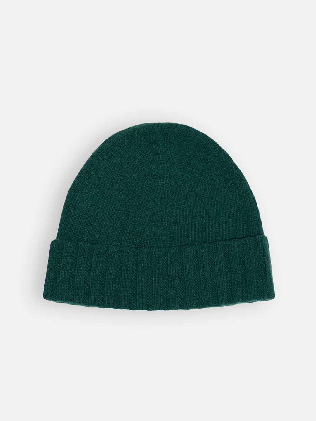 Achega Knitted Hats - Women's knitted hat in lambswool in green color