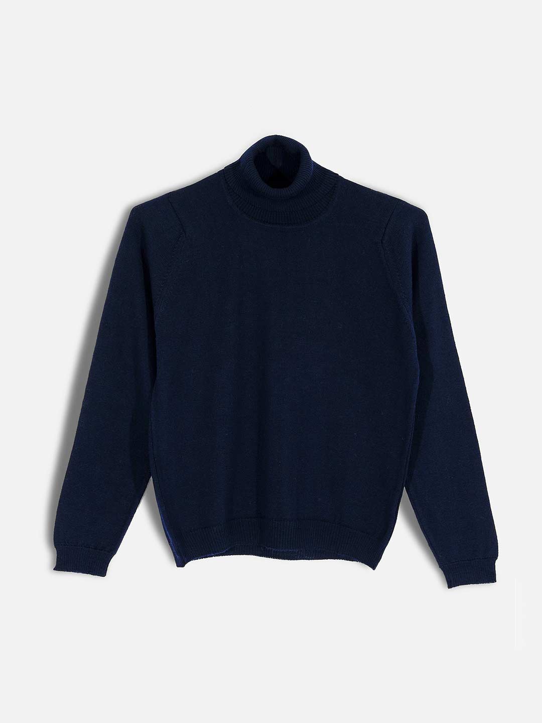 Achega Knit Sweaters - Women's merino wool turtleneck sweater in navy blue