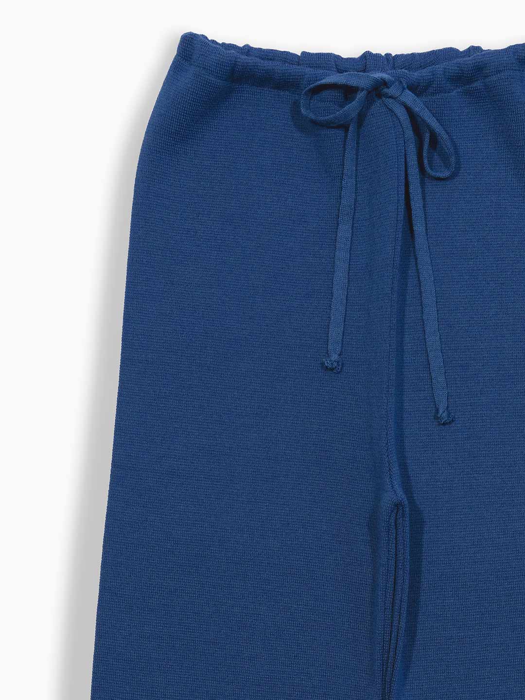 Achega Knit Trousers - Pantalones azul índigo de mujer en lana merino