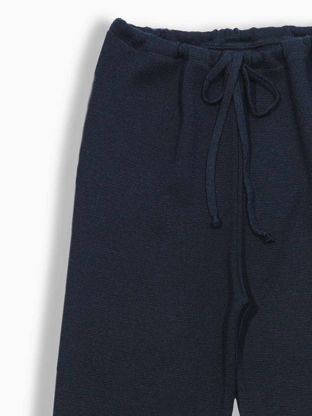 Achega Knit Trousers - Pantalones azul marino de mujer en lana merino