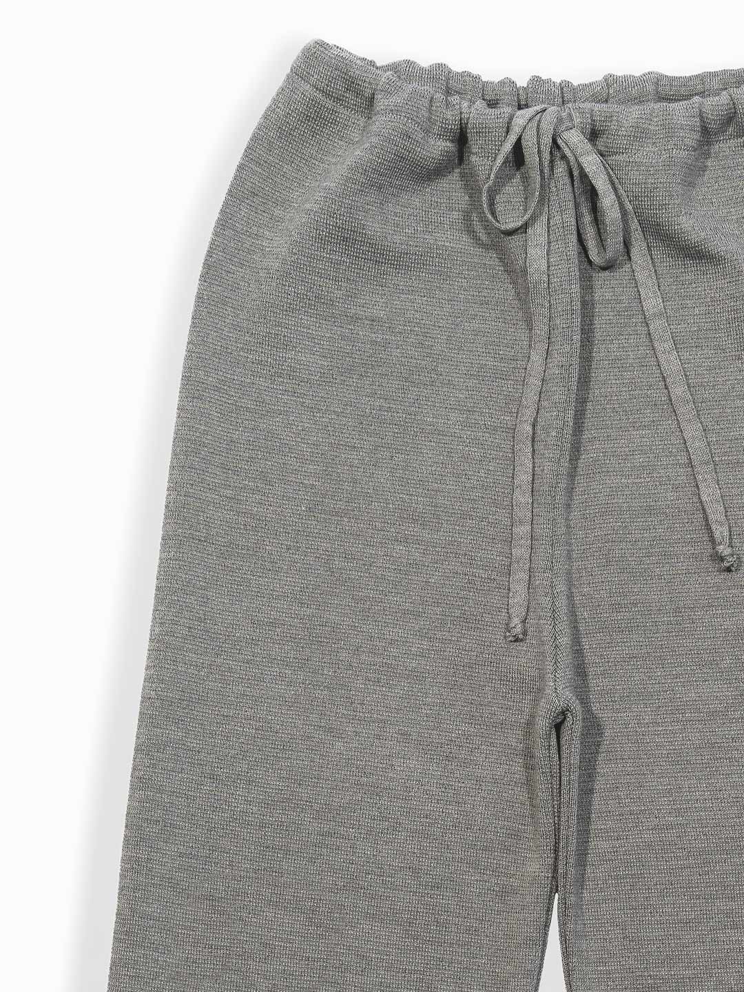 Calças de Malha Achega - Calças femininas cinza em lã merino