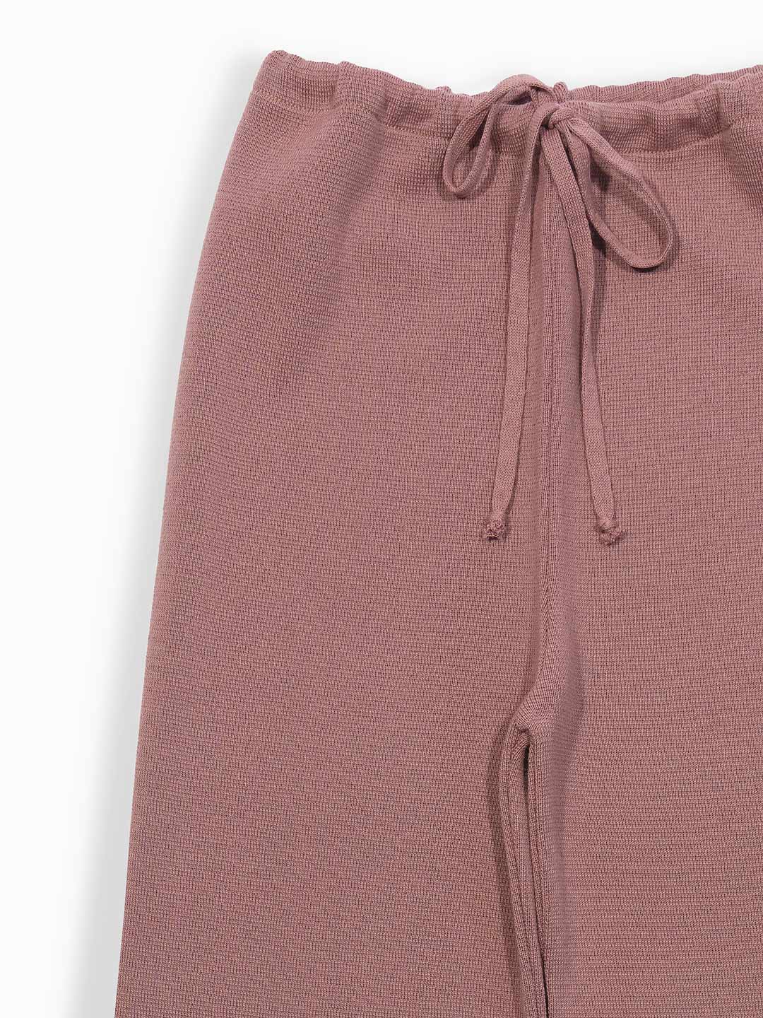 Achega Knit Trousers - Pantalones rosas de mujer en lana merino