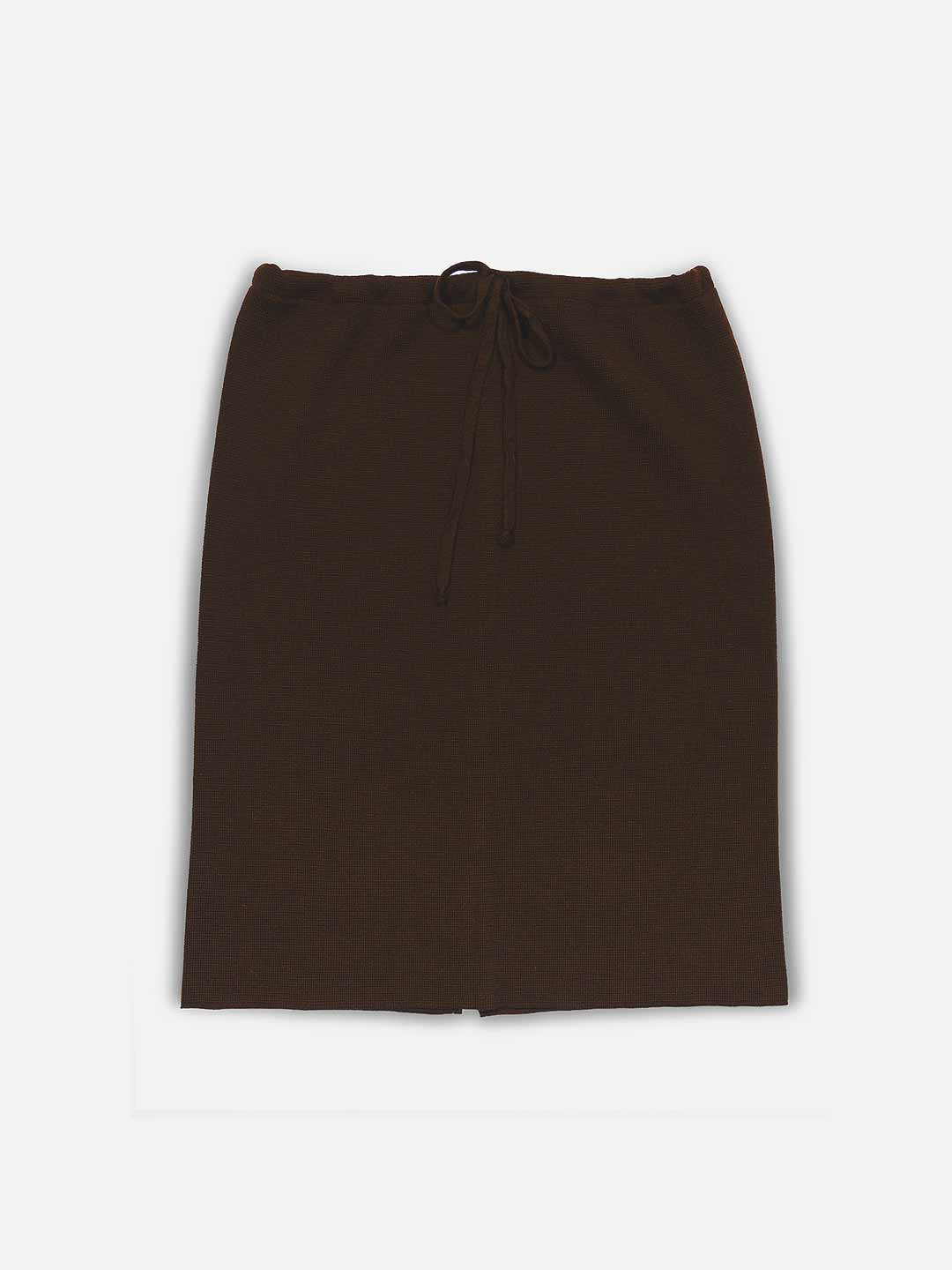 Saia Lisa Midi com Atilho em Lã Merino