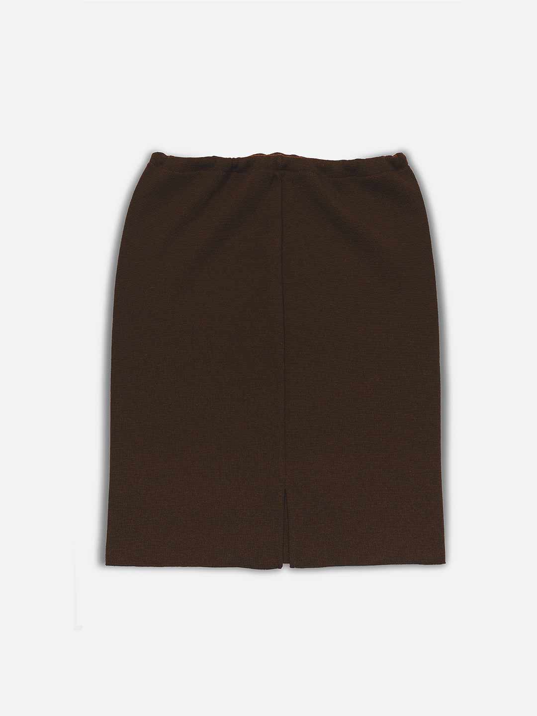 Saia Lisa Midi com Atilho em Lã Merino