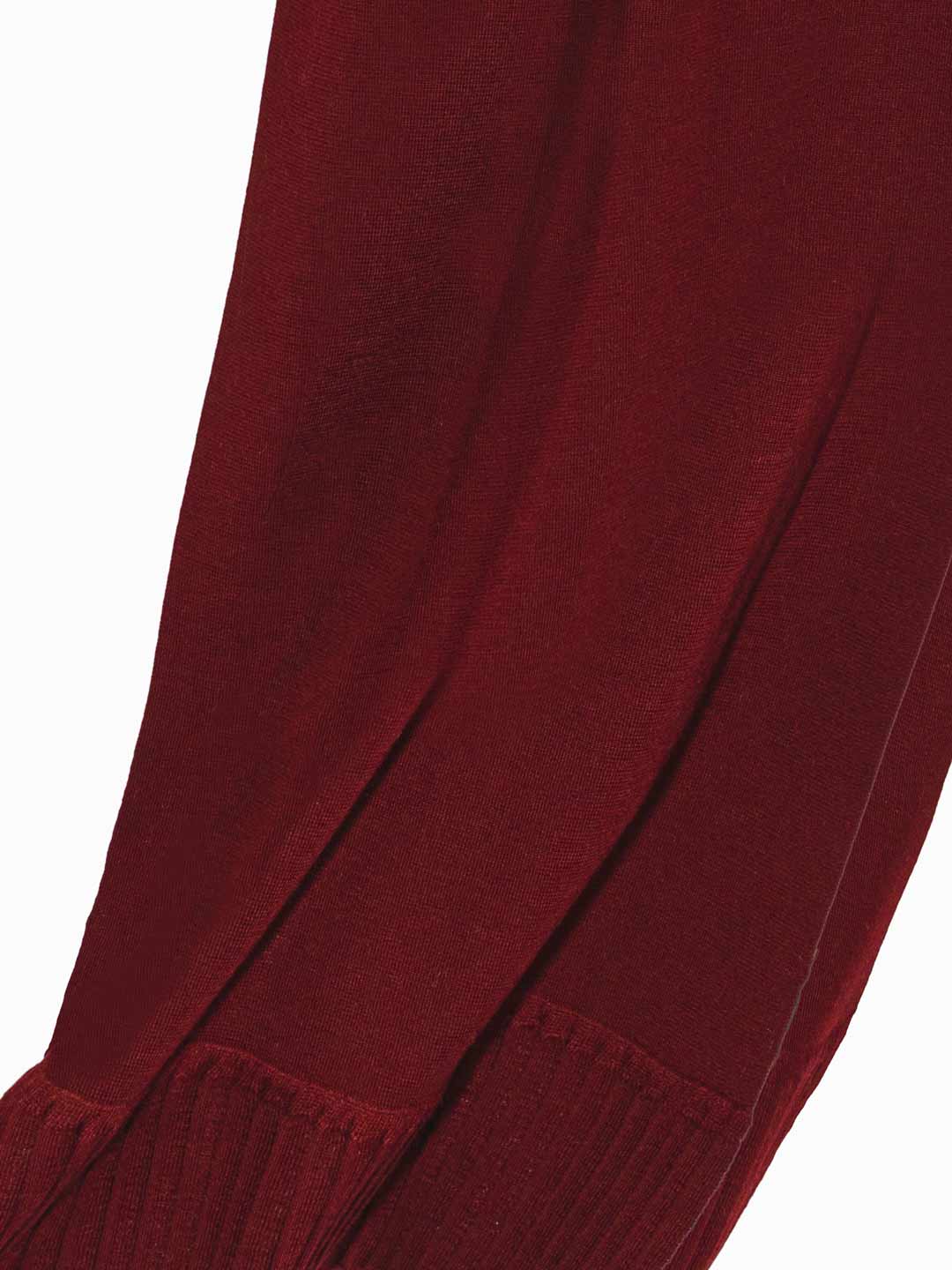 Écharpes Achega - Echarpe de lã merino plissada bordeaux
