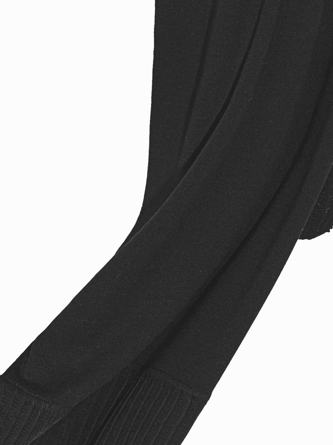 Écharpes Achega - Black pleated merino wool scarf