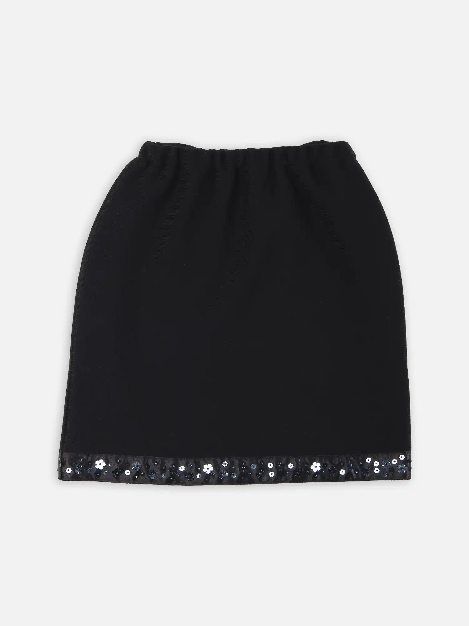Black Merino Wool Party Skirt