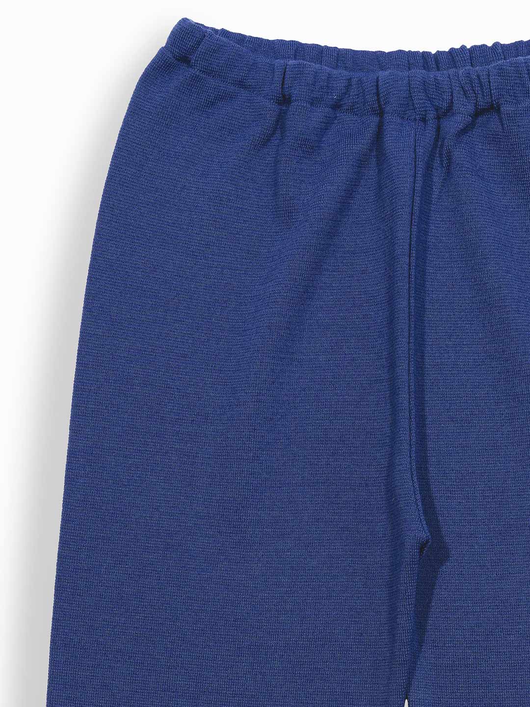 Achega Knit Trousers - Indigo blue wide pants in merino wool