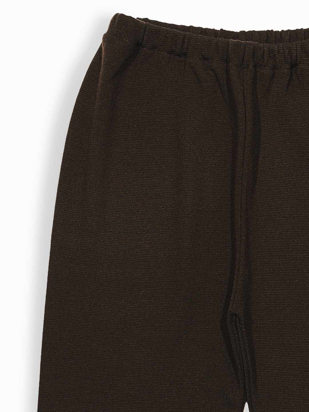 Calças de Malha Achega - Calças largas castanhas em lã merino