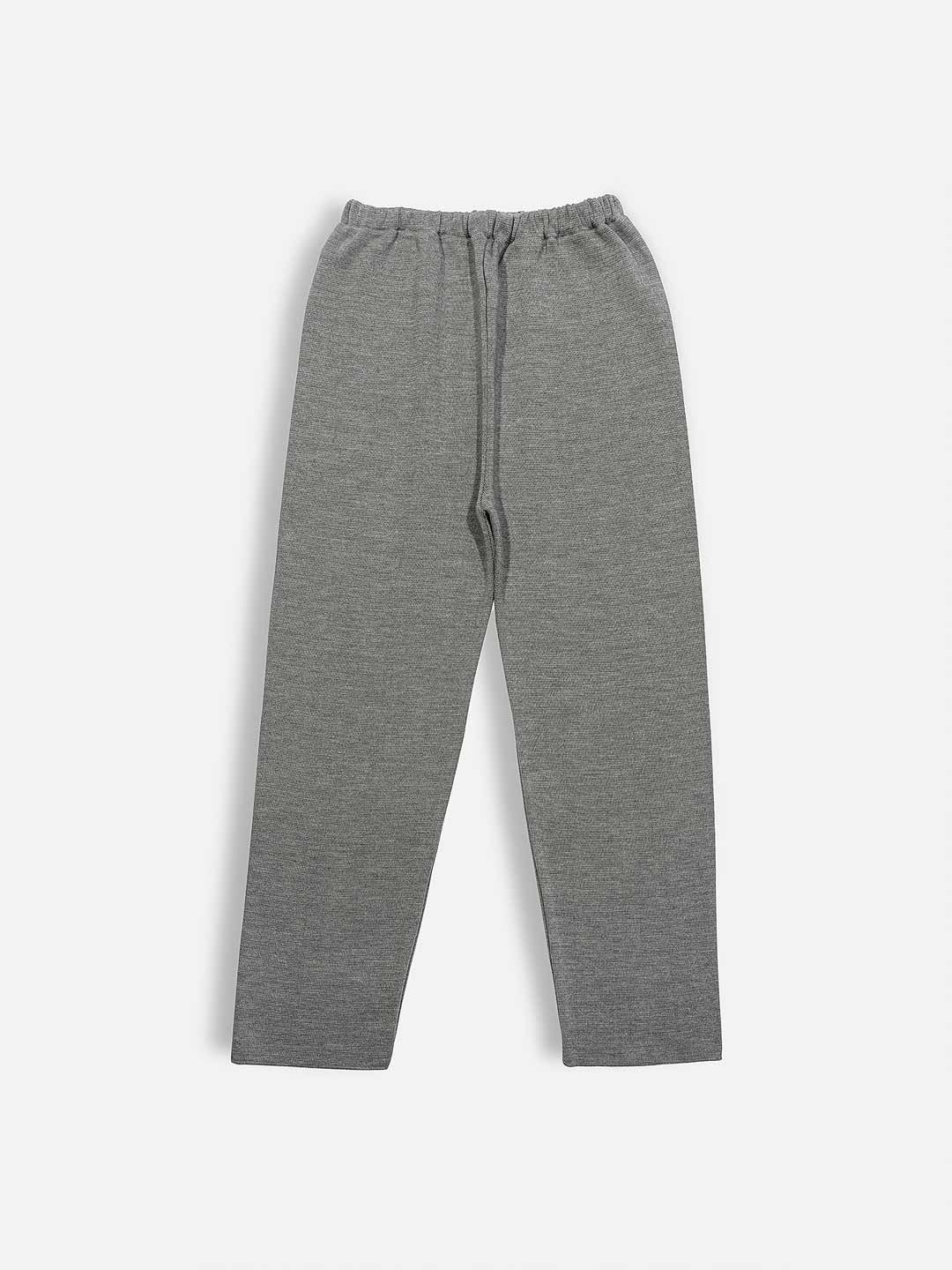 Achega Knit Trousers - Pantalones anchos grises de lana merina