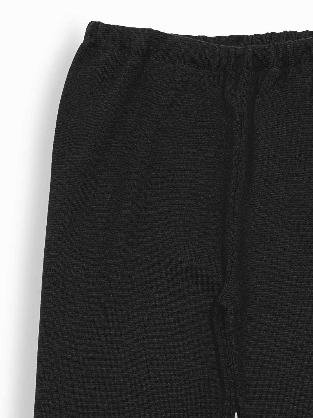 Achega Knit Trousers - Pantalones negros de pierna ancha en lana merino