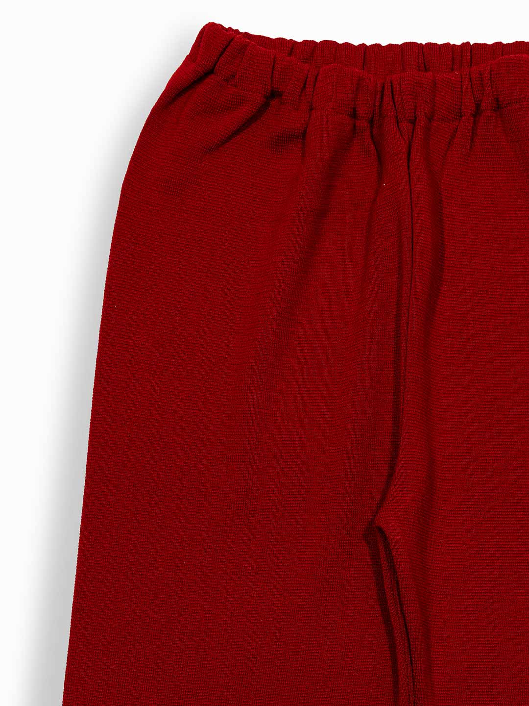 Calças de Malha Achega - Calças largas vermelhas em lã merino