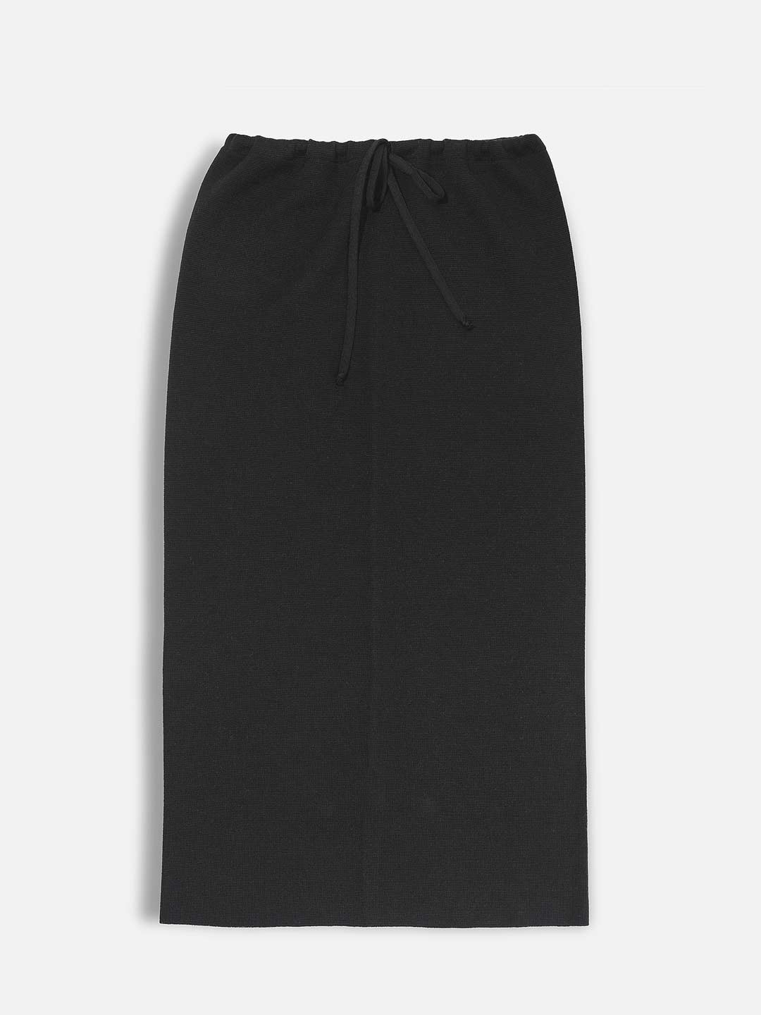 Saias de Malha Achega - Saia malha maxi preta em lã merino