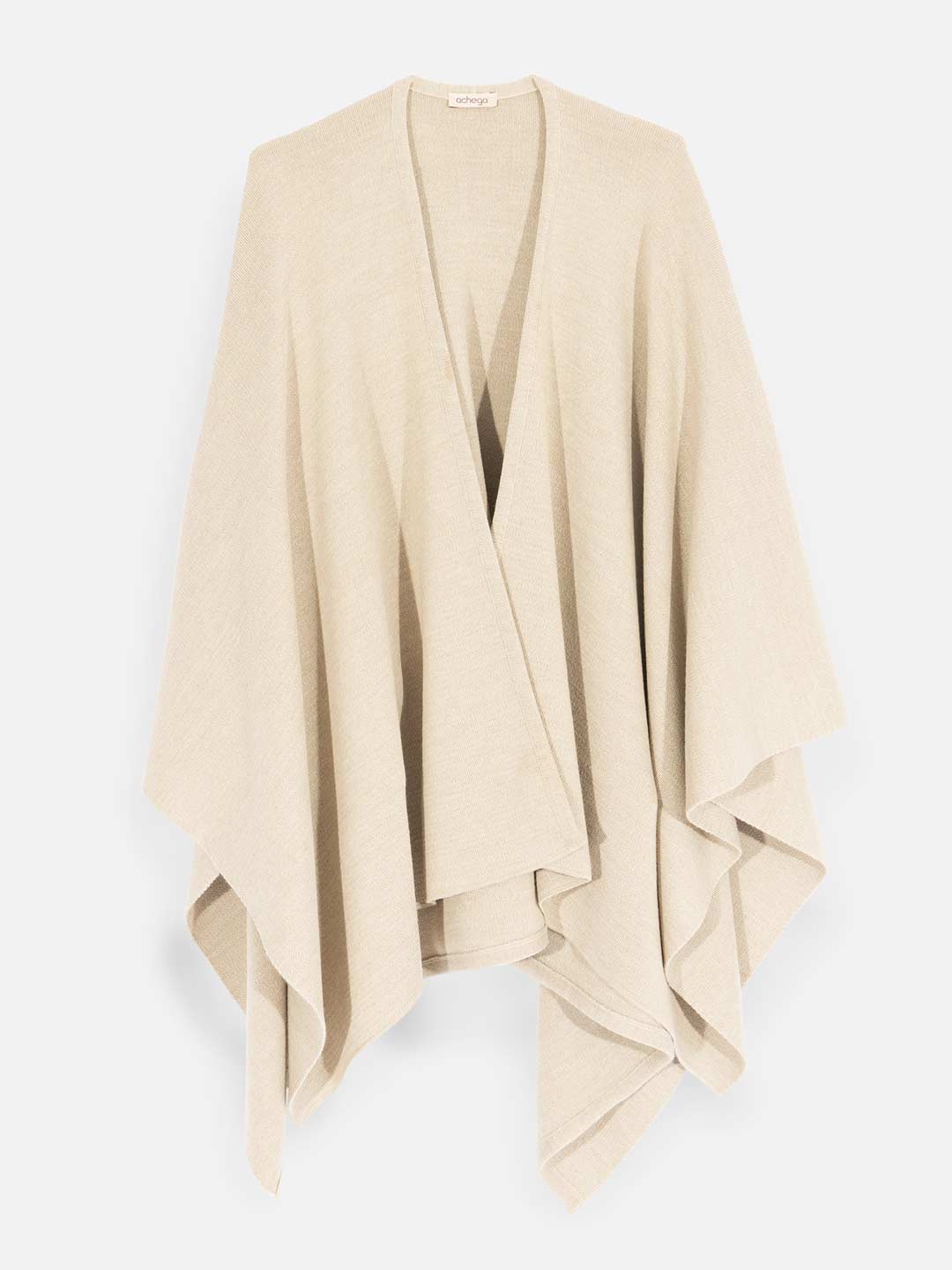 Capas de Malha Achega - Capa Feminina areia em Lã Merino