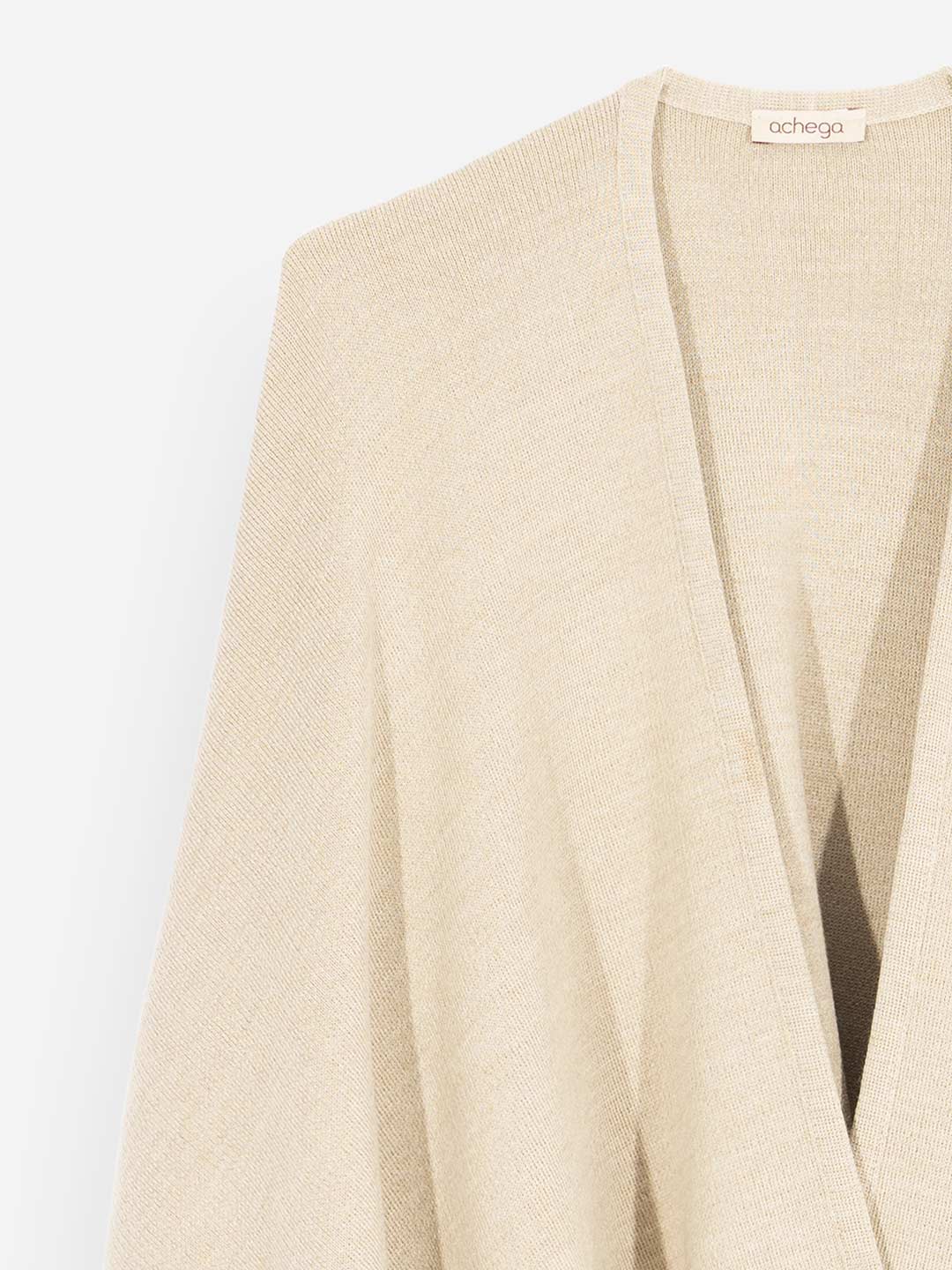 Capas de Malha Achega - Capa Feminina areia em Lã Merino