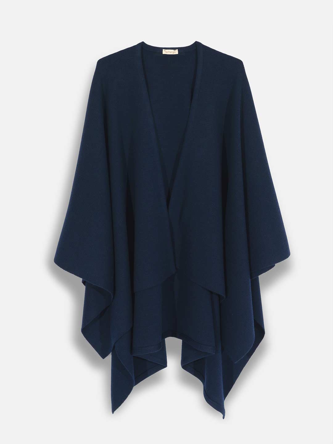 Achega Knitwear Cloaks - Blue Merino Wool Women's Cloak