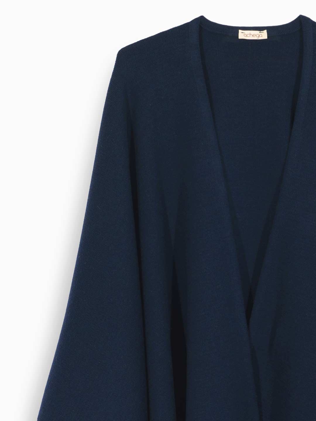 Achega Knitwear Cloaks - Blue Merino Wool Women's Cloak