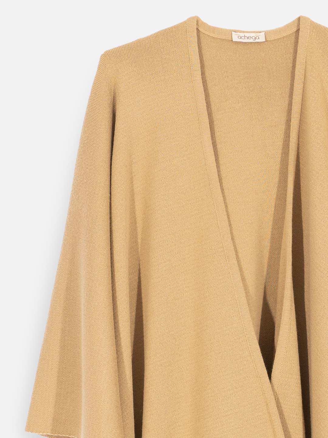 Capas de Malha Achega - Capa Feminina camel em Lã Merino