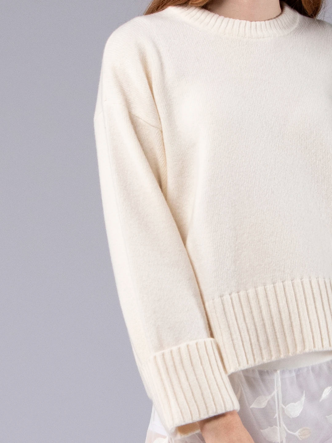 Camisolão Chunky em Lambswool - Branco Pérola