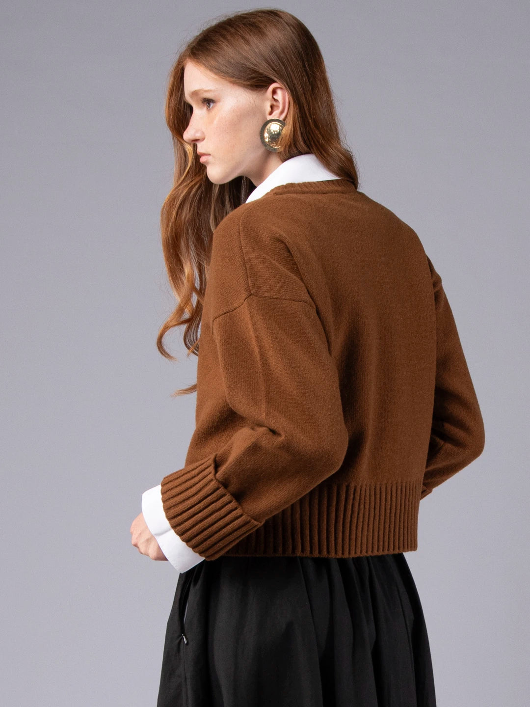 Camisolão Chunky em Lambswool - Charuto