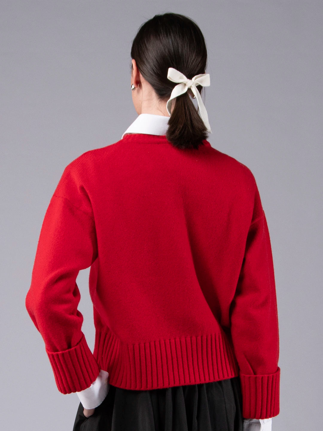 Camisolão Chunky em Lambswool - Vermelho