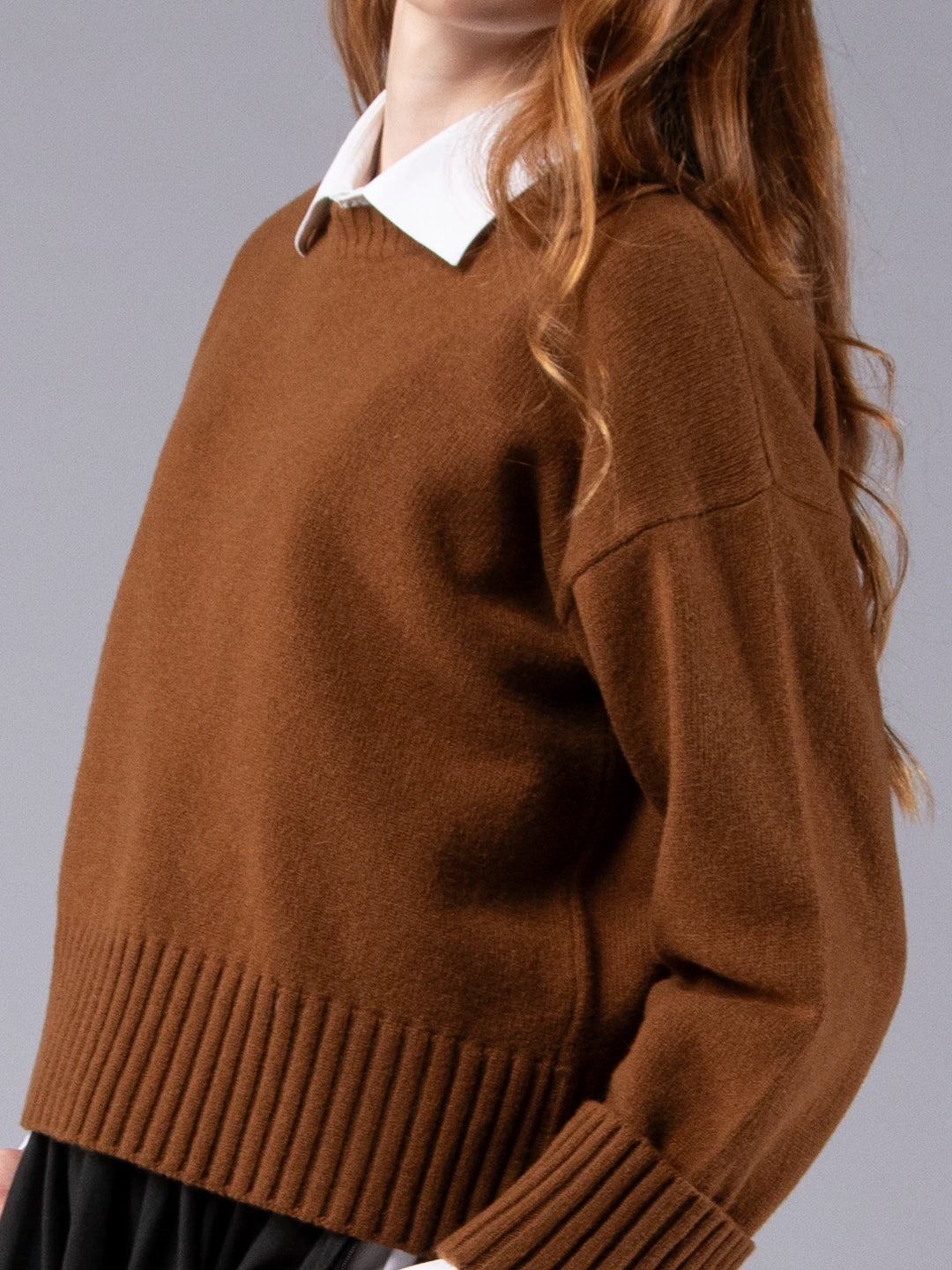 Camisolão Chunky em Lambswool - Charuto