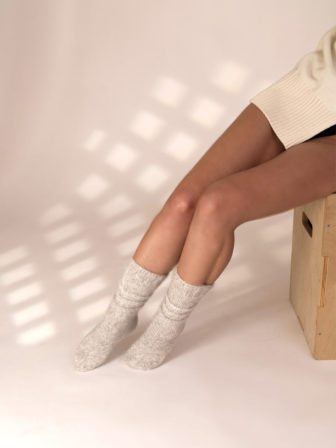 Meias de Malha Achega - Meias cinza