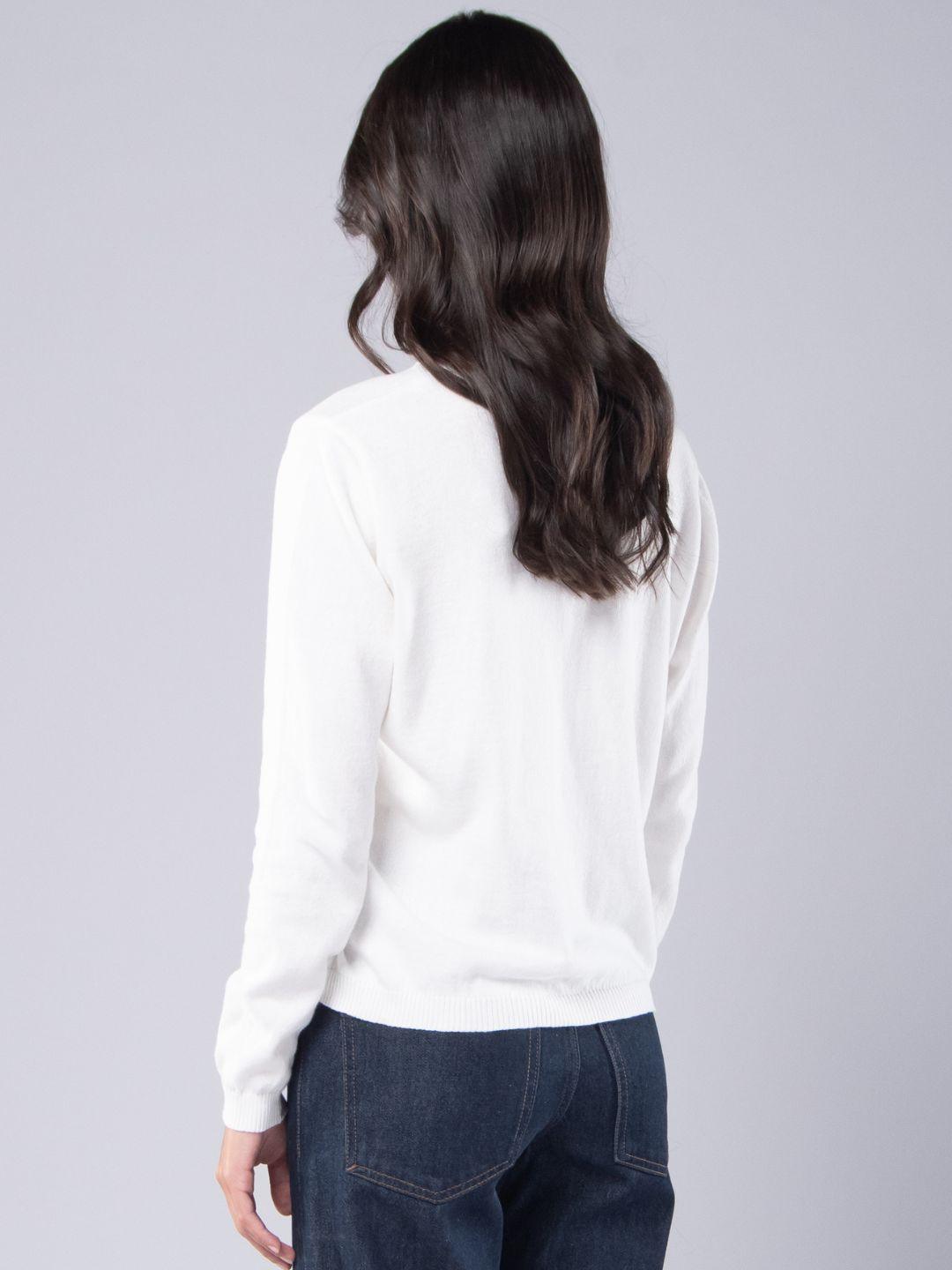 Camisolas de Malha Achega - Camisola de malha para senhora em algodão orgânico com decote redondo na cor branca