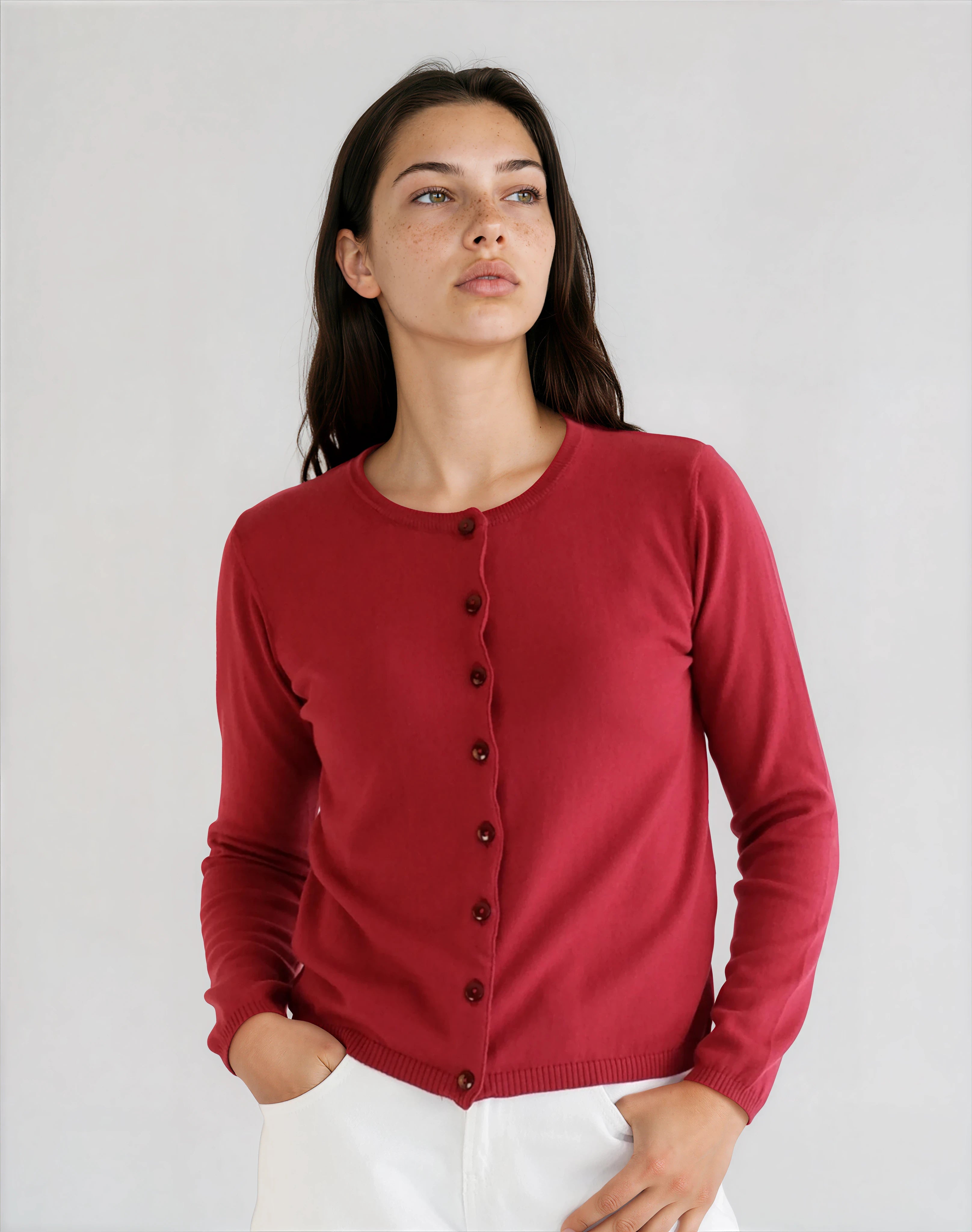 Cherry-Print Baby Cardigan in GOTS-Certified Organic Cotton