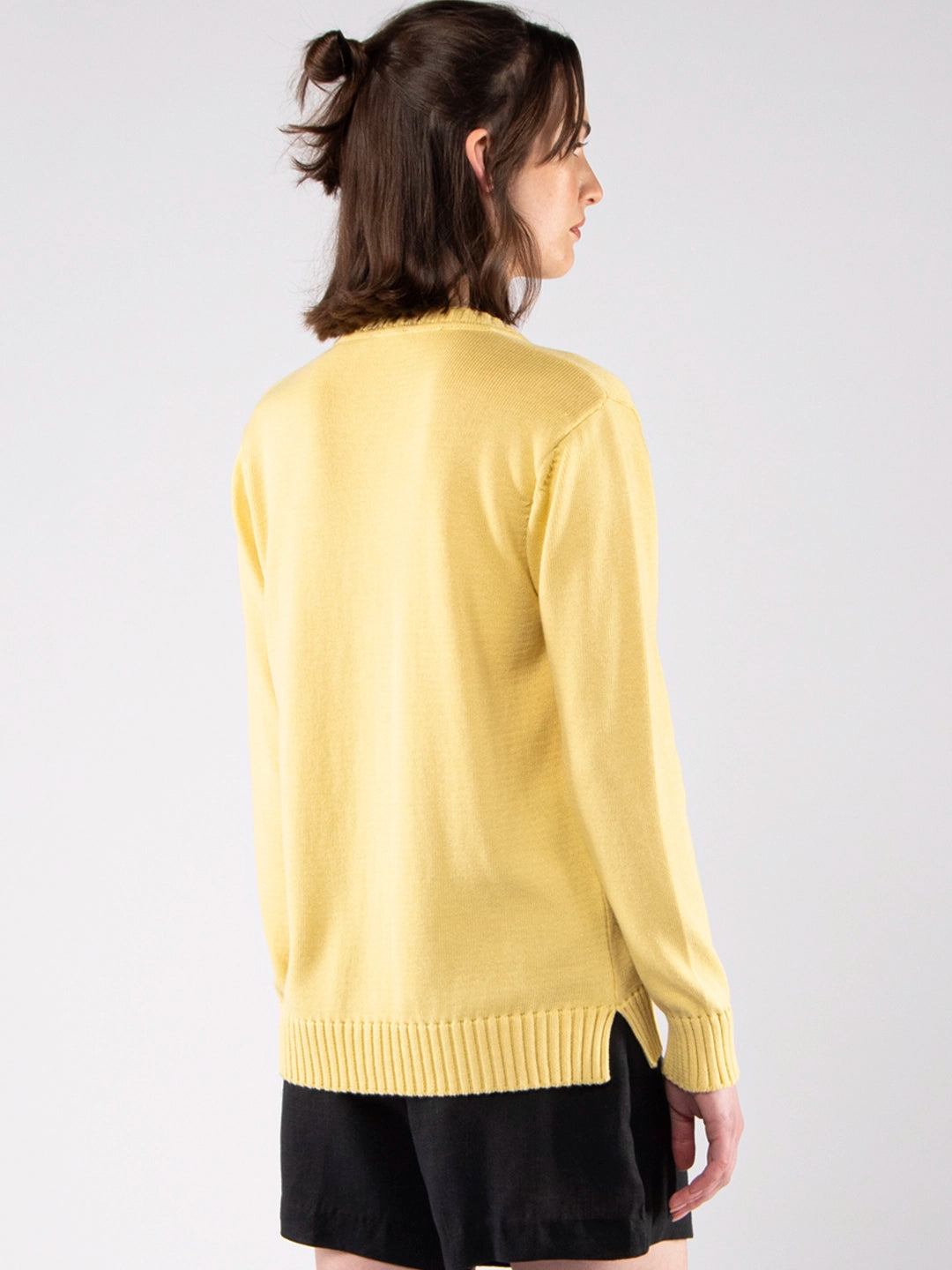 Achega Knitwear - Cardigan in GOTS-certified organic cotton with a V-neck and buttons